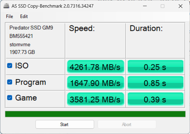 【開箱簡測】Acer Predator GM9 2TB PCIe Gen5.0 x4 (HMB) NVMe SSD 效能簡測 (圖多)