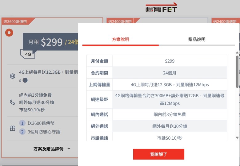 請教遠傳這項資費內容 謝謝