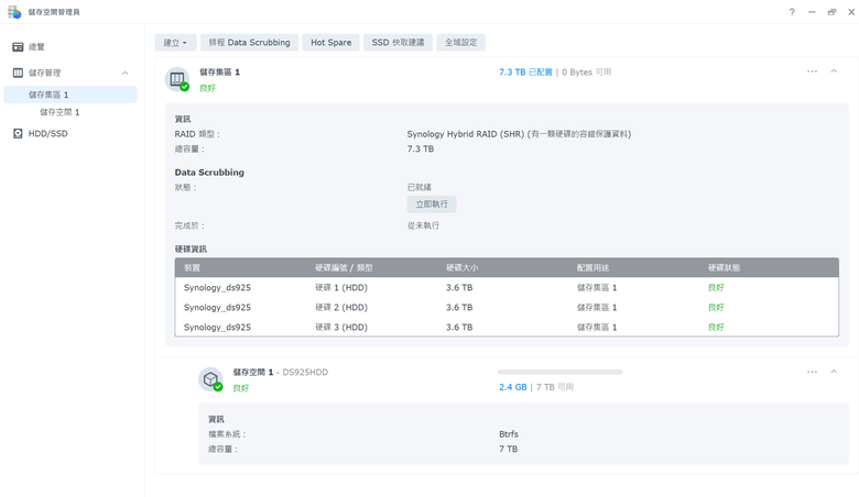 點我看大圖 Synology DiskStaton 925+ NAS 開箱實測 軟體介面依舊優異 卻限於硬體配置的穩定之作