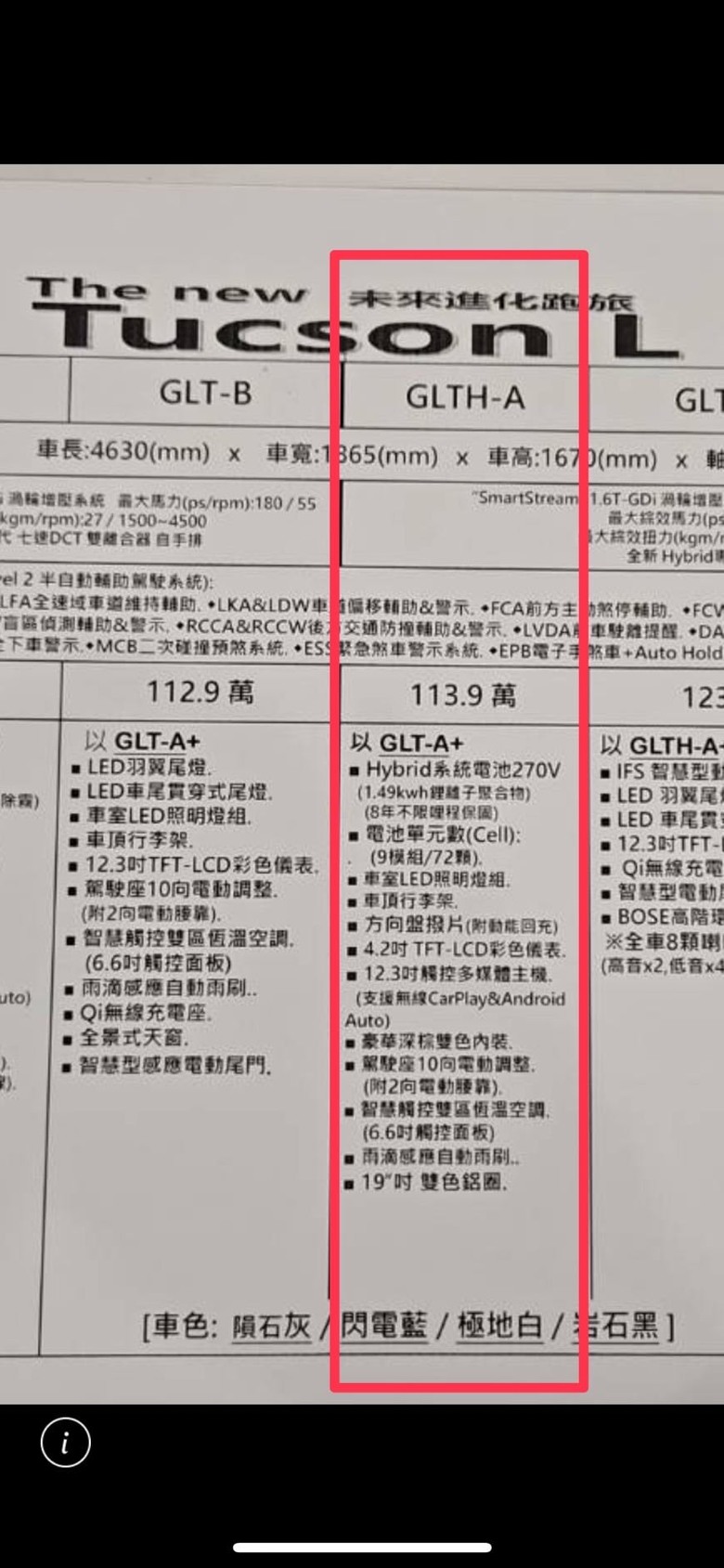 想要買Tucson L