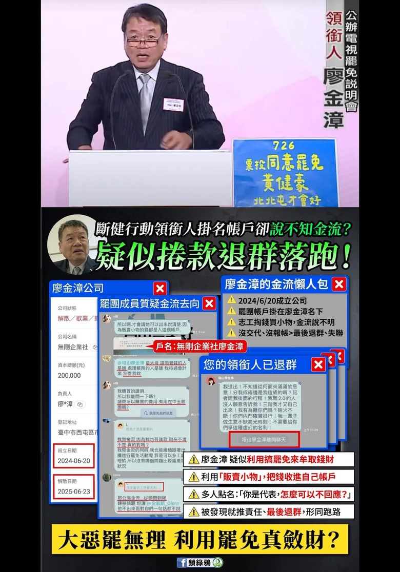 罷免團體資金流向不明？