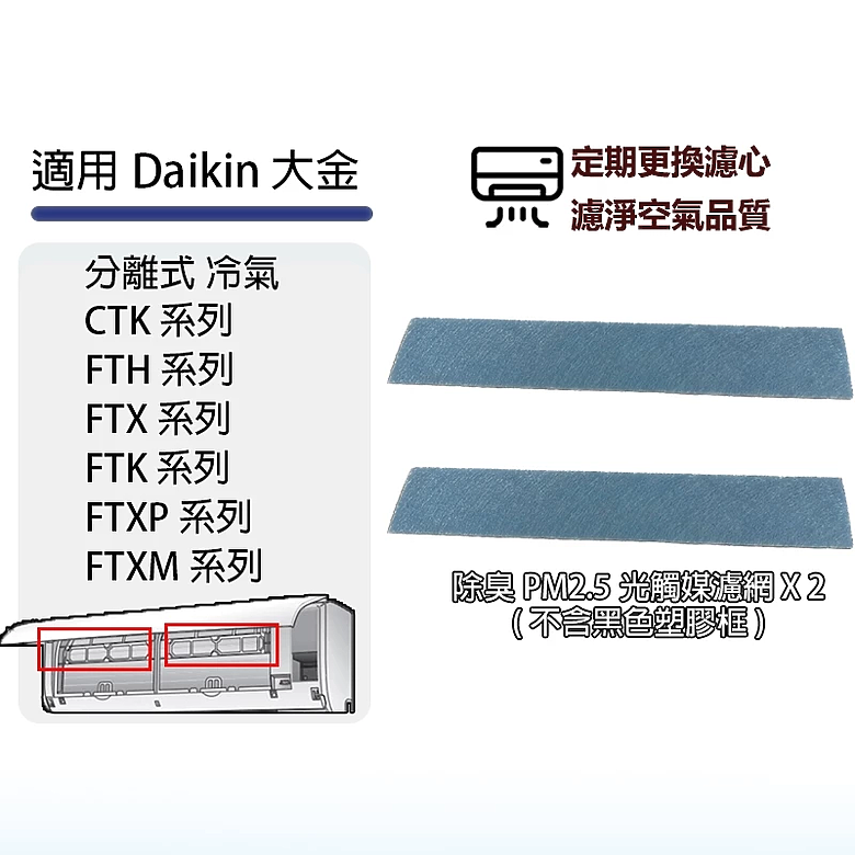 請問冷氣光觸媒PM2.5小濾網多久需要更換？