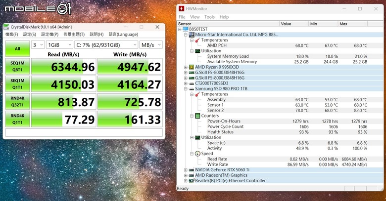 點我看大圖 微星 MPG B850I EDGE TI WIFI 主機板開箱實測 在迷你尺寸內具備實用強悍性能