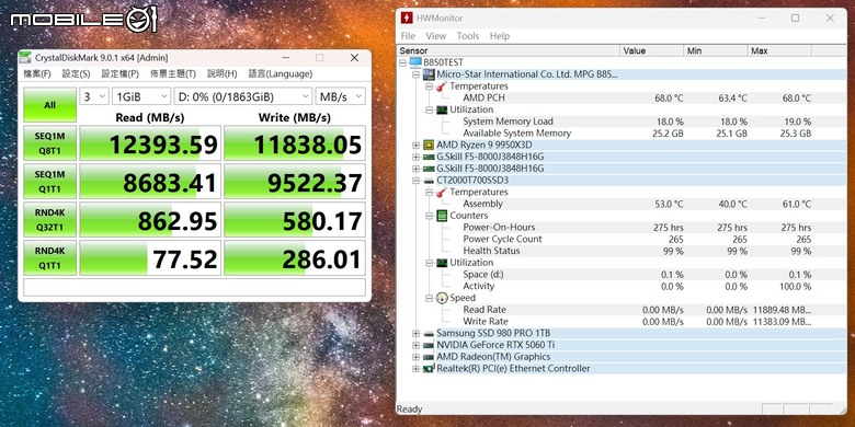 點我看大圖 微星 MPG B850I EDGE TI WIFI 主機板開箱實測 在迷你尺寸內具備實用強悍性能