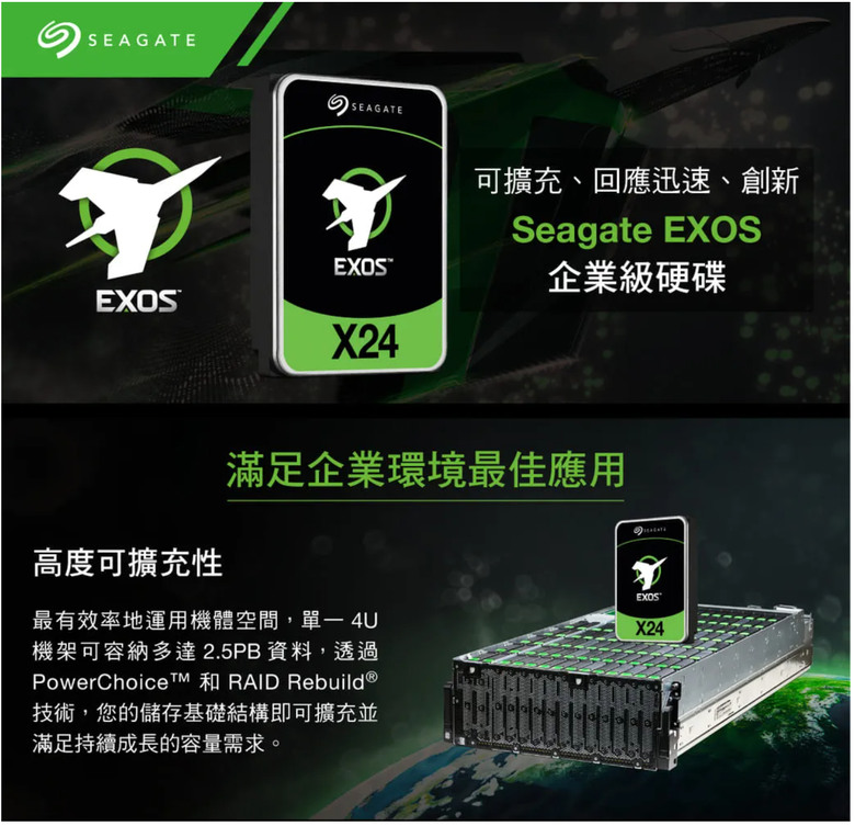 【開箱簡測】Seagate Exos X24 20TB ST20000NM002H 硬碟機效能簡測 (圖多)