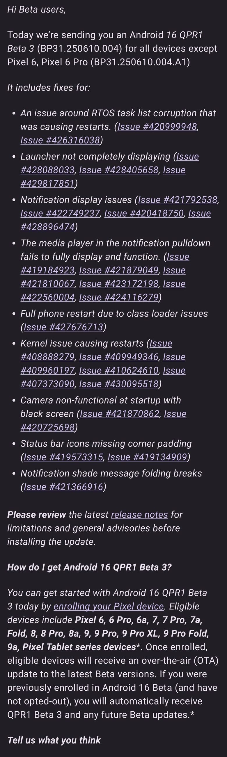 Android 16 QPR1 Beta 3 OTA