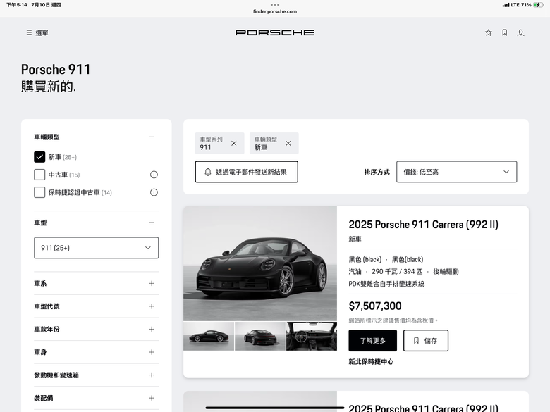 台灣保時捷終於面對現實 911現車 有12％折價