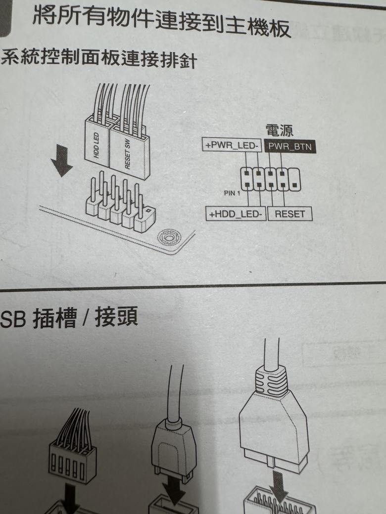 華碩B860m-a系統控制面板連結排針接法