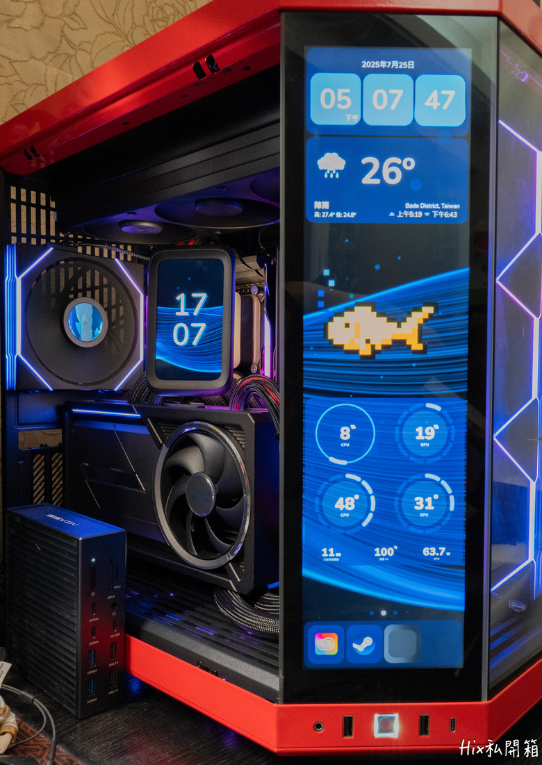 點我看大圖 Y70的最佳厚片拍檔,HYTE Q80 極厚360水冷