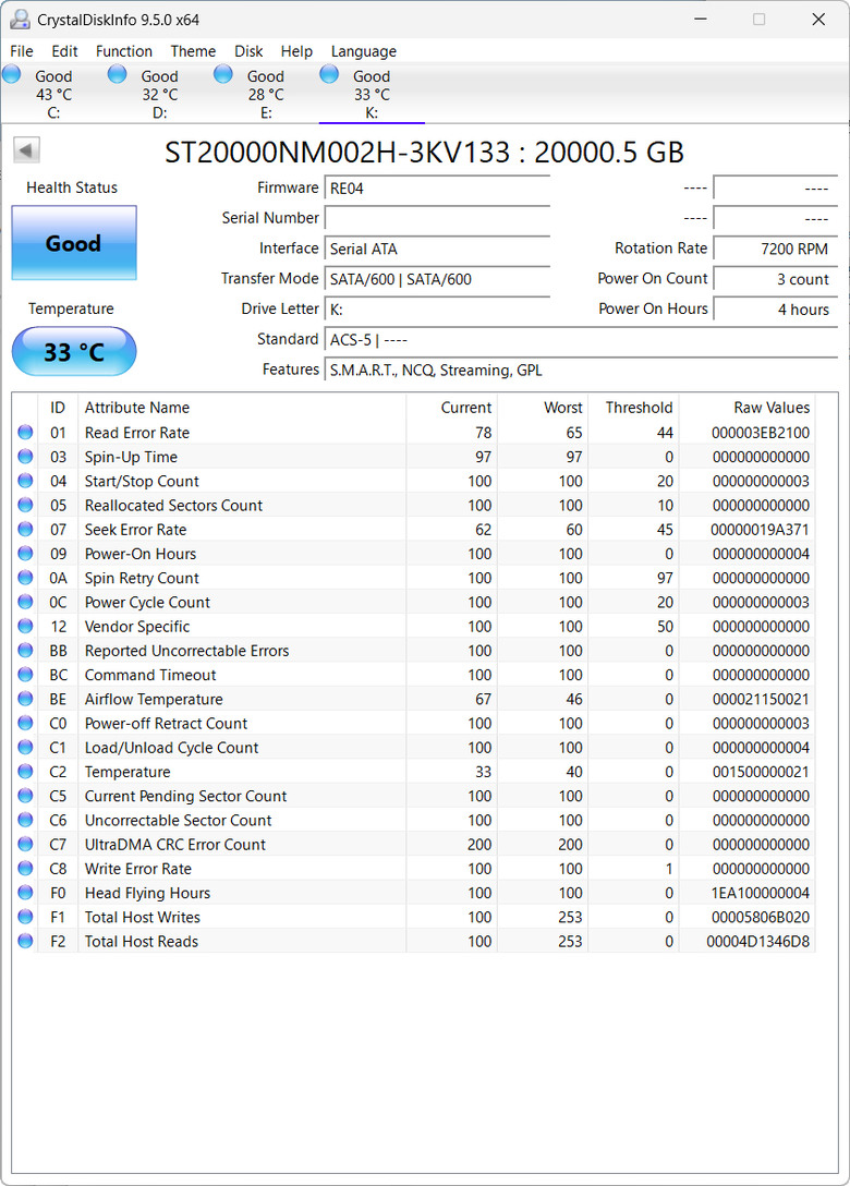 【開箱簡測】Seagate Exos X24 20TB ST20000NM002H 硬碟機效能簡測 (圖多)