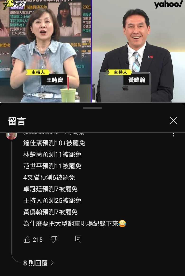 綠營開票集體翻車現場