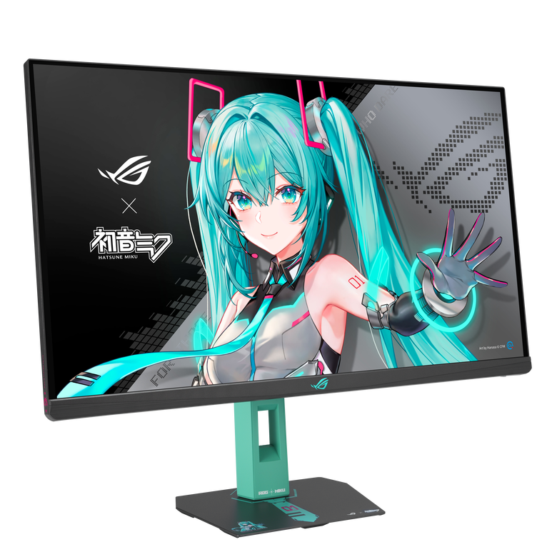 接力初音未來(Hatsune Miku)氣勢 ROG 推出一系列初音未來特別版產品 包括主機板、水冷、顯示卡、螢幕要讓公主殿下佔領桌面!