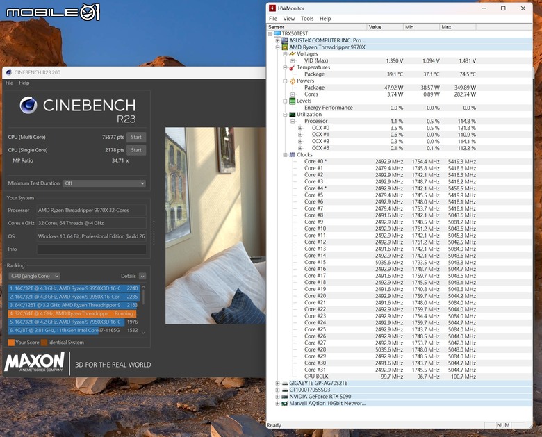 點我看大圖 AMD Ryzen Threadripper 9970X 處理器實測 以務實配置達成更高性價比的工作平台選擇
