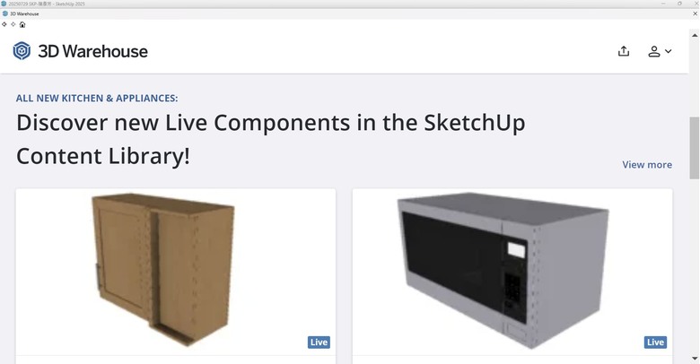 SketchUp 中的 3D warehouse 如何變更網頁面?