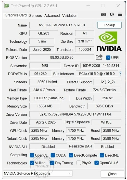 MSI GeForce RTX 5070 Ti 16G VANGUARD SOC 顯示卡開箱評測 | 太空船強大渦輪靈感設計、碳纖維裝飾未來感十足