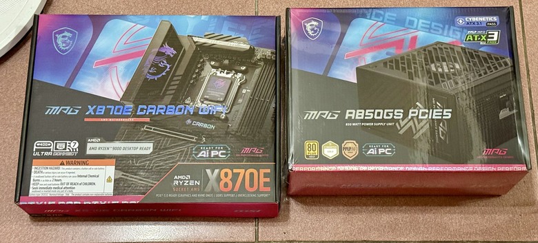 超值AMD 9950X配MSI X870E CARBON +PA602木質金屬版 機殼