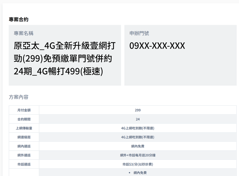 亞太299不限速換卡