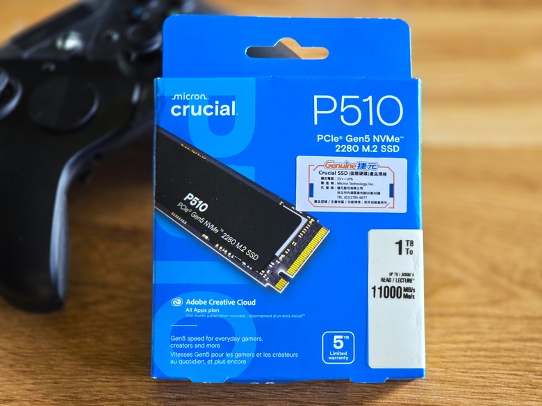 穩中求勝Micron美光Crucial P510 PCIe Gen5 NVMe M.2 SSD固態硬碟1TB開箱