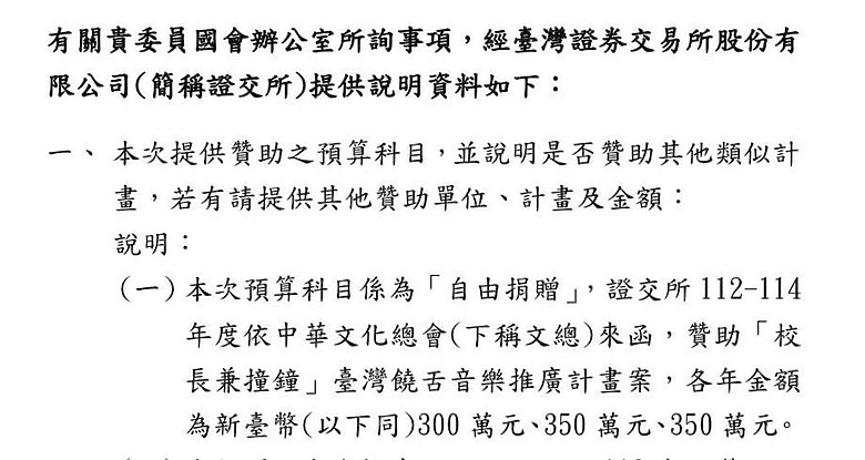 再爆證交所「奉旨給飯」補助大支1千萬！