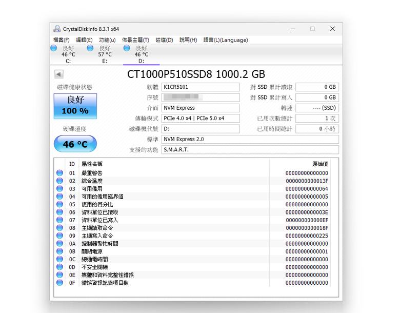 穩中求勝Micron美光Crucial P510 PCIe Gen5 NVMe M.2 SSD固態硬碟1TB開箱