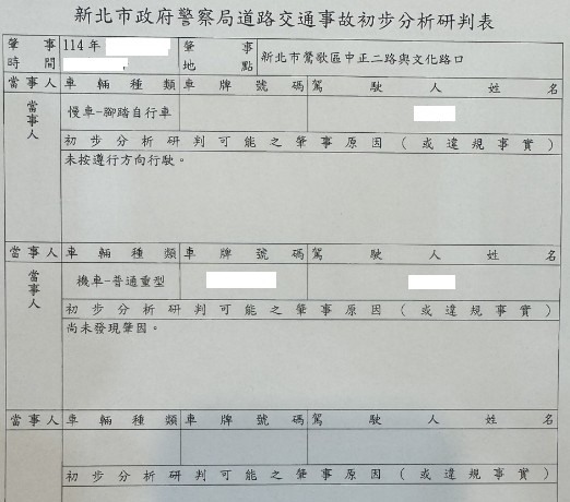 對方腳踏車逆向初判表100%肇責,送車禍鑑定會翻盤嗎?