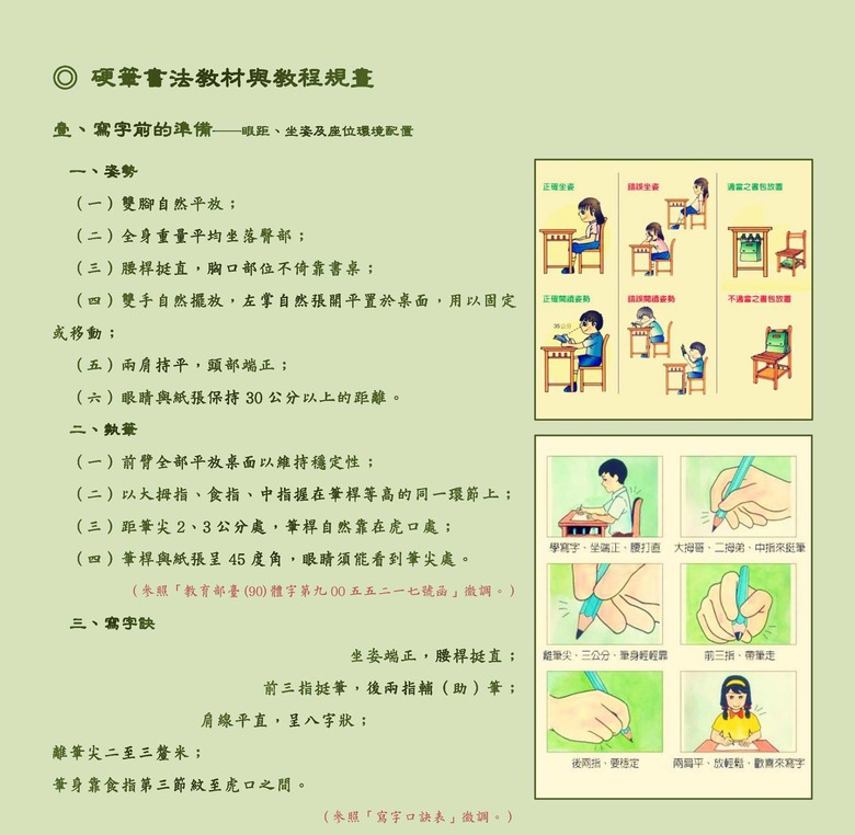 【寫字教育】執筆與坐姿五項修練訣：雙足貼地、虛靈頂勁、頭如懸樑、含胸拔背、意動形隨｜罐子老師的寫字教室、西屯書法家
