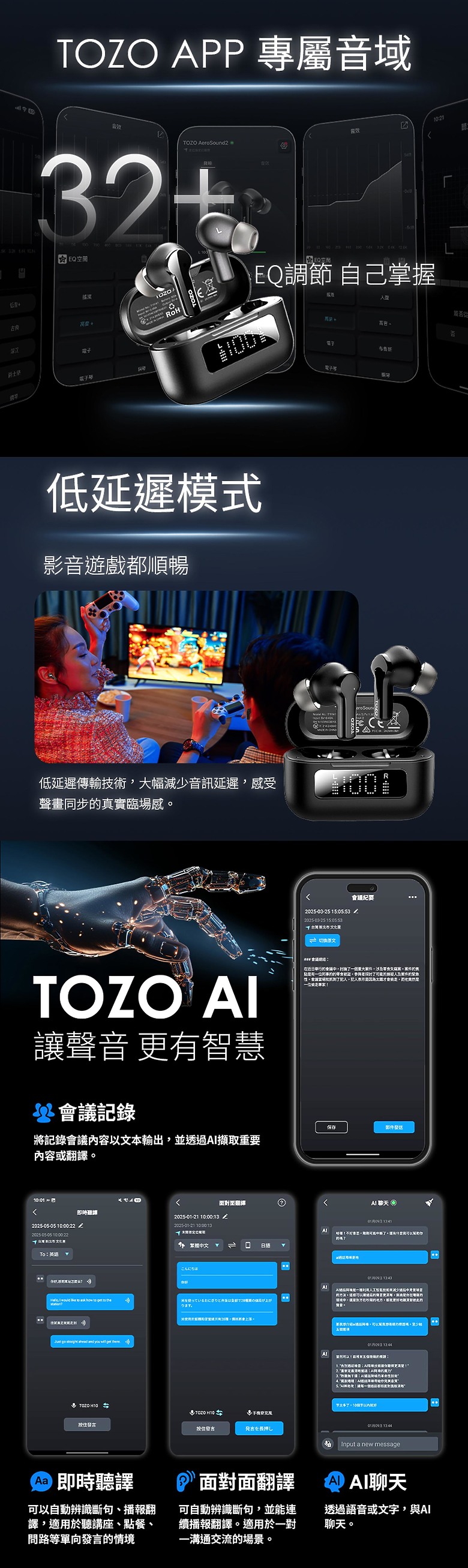 點我看大圖 開箱|【TOZO】AeroSound2 ANC 主動式降噪無線藍牙耳機 - 有功能、有音質、有 CP 值,兩千有找,降噪還能超強 ?!