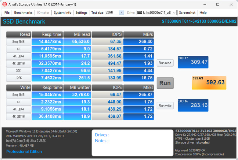【開箱簡測】Seagate NAS (那嘶狼) IronWolf Pro 30TB ST30000NT011 硬碟效能簡測 (圖多)