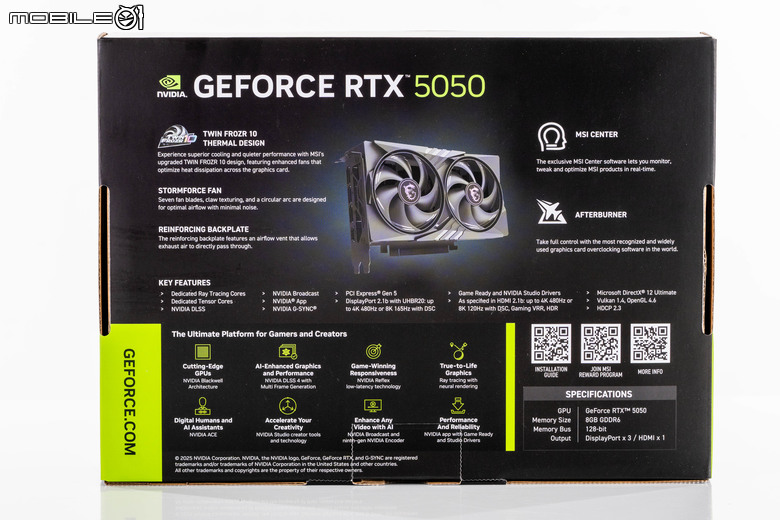 微星 GeForce RTX 5050 8G Gaming OC 顯示卡開箱實測 最平價 RTX 50 顯卡真便宜還是智商稅？