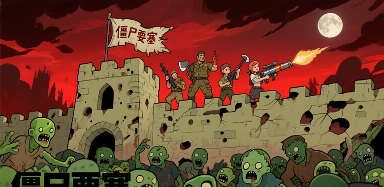 《殭屍要塞》 Zombie Defense 末日喪屍 背包合成 射擊 Roguelike 放置手遊 | 簡單操作拖拽合成武器 解鎖超武秒殺殭屍 隨機技能加持 戰術搭配無限可能 打造最強射擊體驗