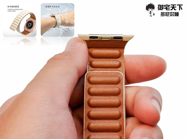 點我看大圖 開箱|TOUGHER Apple Watch Ultra 錶帶磁吸款 - 錶面大小 42-49 mm 都適用,PU 皮加磁吸設計之作!