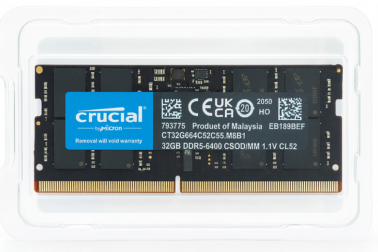 點我看大圖 Intel Core Ultra 行動平台擴充升級首選 Crucial DDR5 CSODIMM