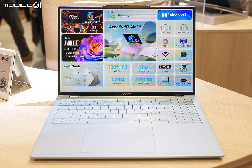 【IFA 2025】僅 990g！ Acer 全新 Swift Air 16 筆電以超輕量機身迎接行動 AI 新世代