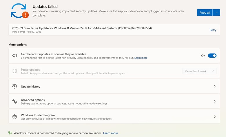 請問win11有一項更新持續錯誤，該如何解決？？
