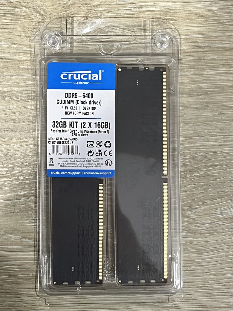 美光 Crucial DDR5-6400 CUDIMM 記憶體開箱