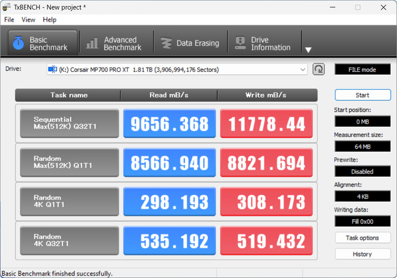 【開箱簡測】Corsair MP700 Pro XT 2TB PCIe Gen5.0 x4 NVMe SSD 效能簡測 (圖多)