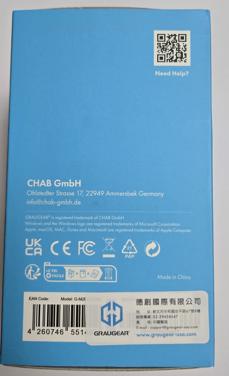 【開箱簡測】GRAUGEAR USB3.2 20Gbps Type C M.2 NVMe/NGFF 美型外接盒(Dock Station) 效能簡測 (圖多)