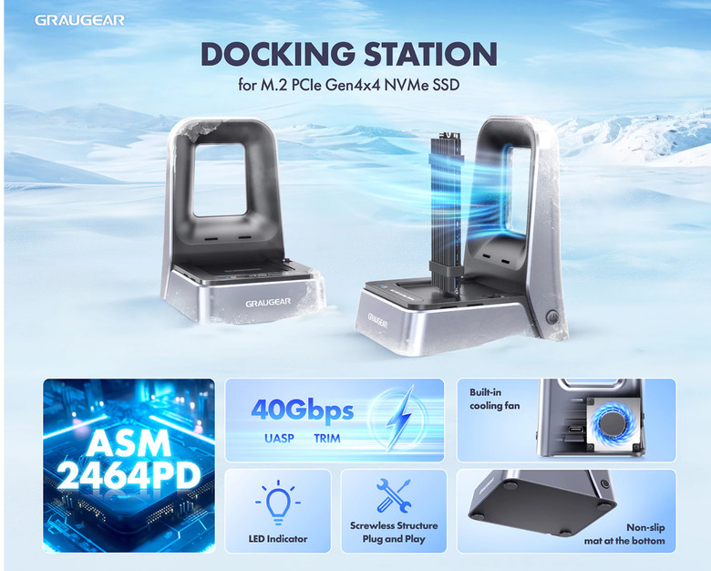 【開箱簡測】GRAUGEAR USB3.2 20Gbps Type C M.2 NVMe/NGFF 美型外接盒(Dock Station) 效能簡測 (圖多)