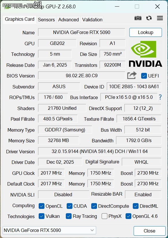 ROG Matrix Platinum GeForce RTX 5090 顯示卡開箱實測 集 30 周年經驗大成的頂級遊戲效能輸出者