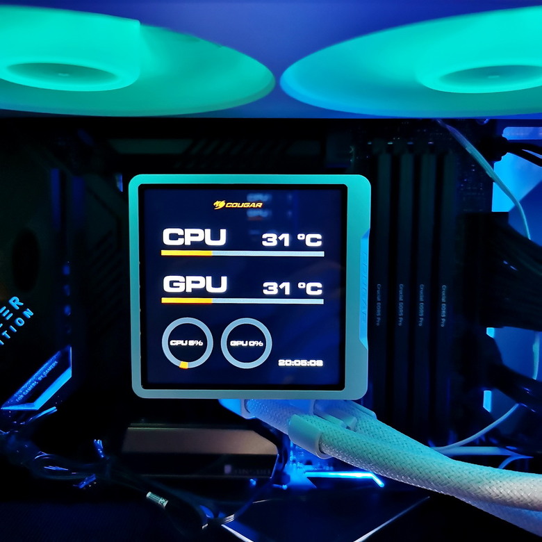 COUGAR POSEIDON VISTEK PRO ARGB 360 白色 - 自定義大螢幕 一體式水冷