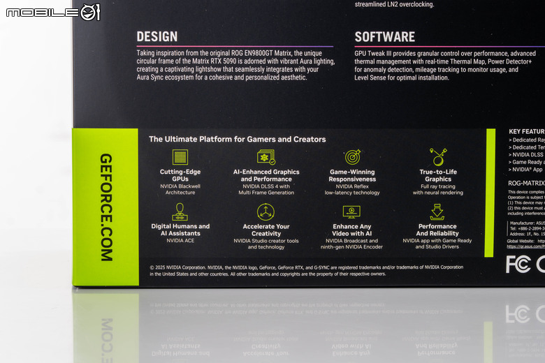ROG Matrix Platinum GeForce RTX 5090 顯示卡開箱實測 集 30 周年經驗大成的頂級遊戲效能輸出者