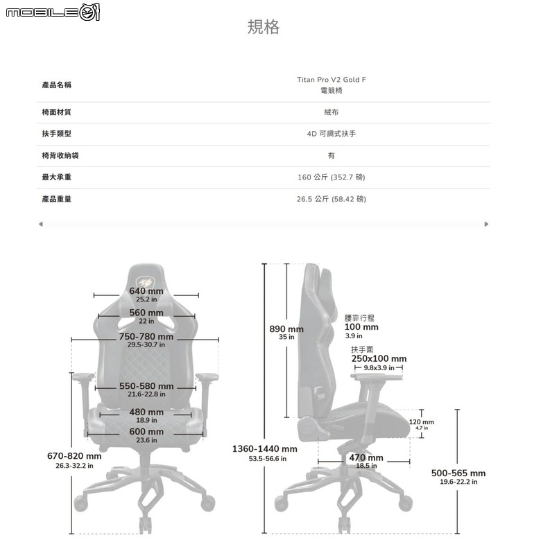 泰坦帝王繼承者 COUGAR TITAN PRO V2 電競椅
