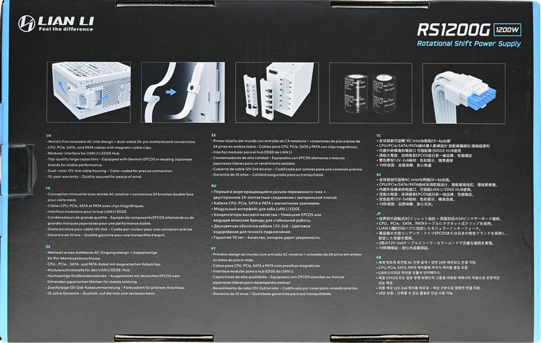 點我看大圖 LIAN LI RS1200G可旋轉交流輸入插座金牌全模組電源開箱