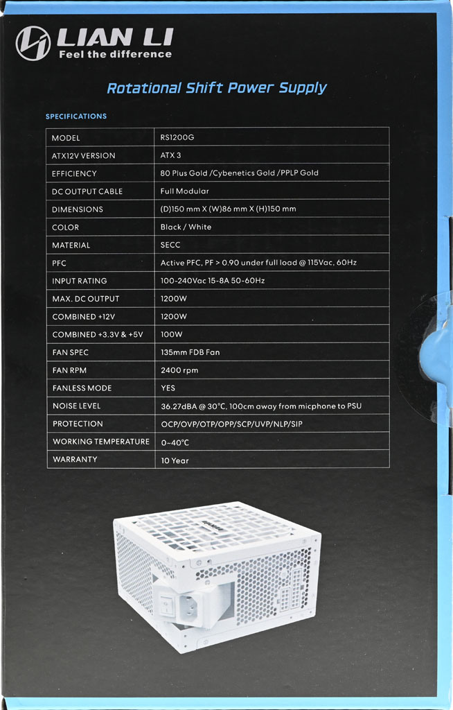 點我看大圖 LIAN LI RS1200G可旋轉交流輸入插座金牌全模組電源開箱