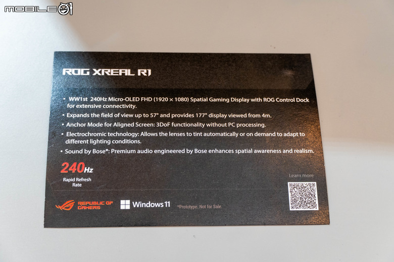 【CES2026】ROG 推出 XREAL R1 頭戴顯示器 內建陀螺儀與電致變色技術結合提供更清晰畫面顯示