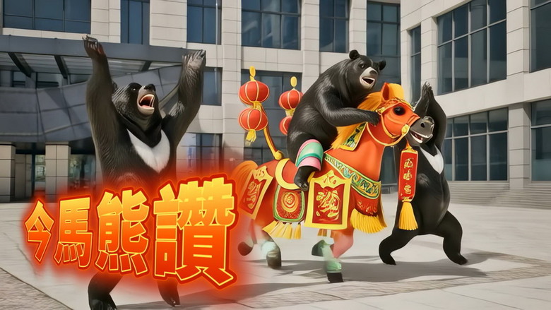 [閒聊]今馬熊讚🎵 - 三隻台灣黑熊齊聚台北小巨蛋前跳八家將