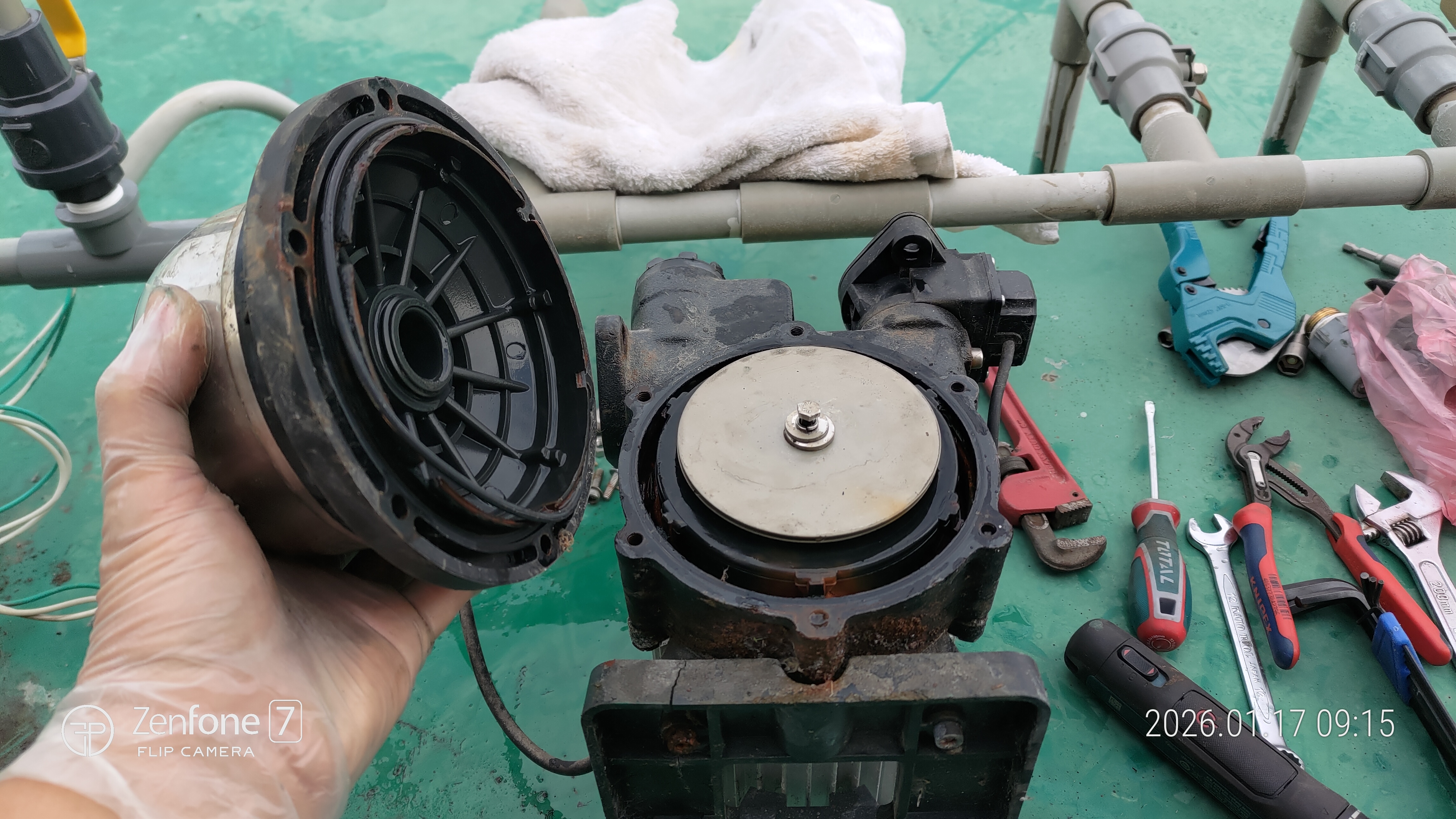 DIY九如牌抽水馬達EK400及加壓馬達ESV200機械軸封卡死整修