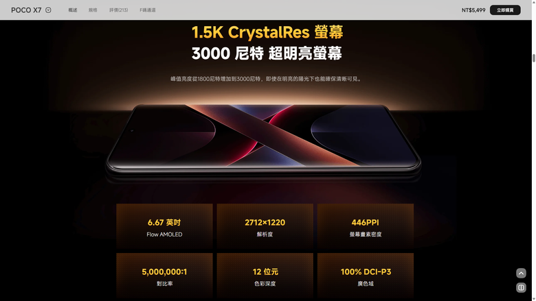 請益：是否 有 比 POCO X7 12 + 512GB NT,999 ， C/P 值 更高的手機？