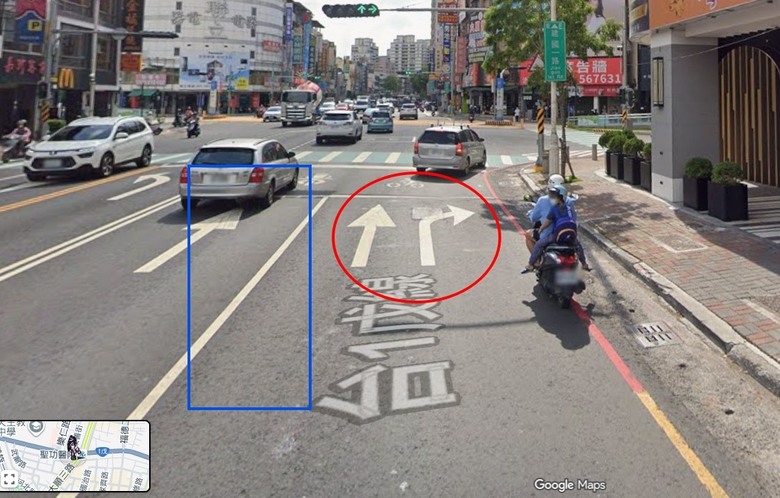 慢車道上有直行右轉共標,汽車直行穿越路口違規嗎? (第2頁) - Mobile01