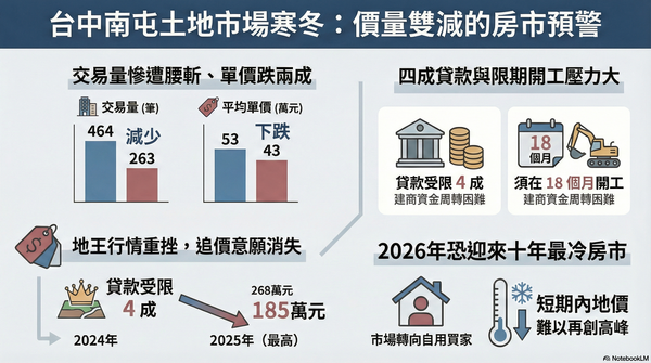 地價回頭、交易腰斬！業界認：2026將成「最冷土地年」
